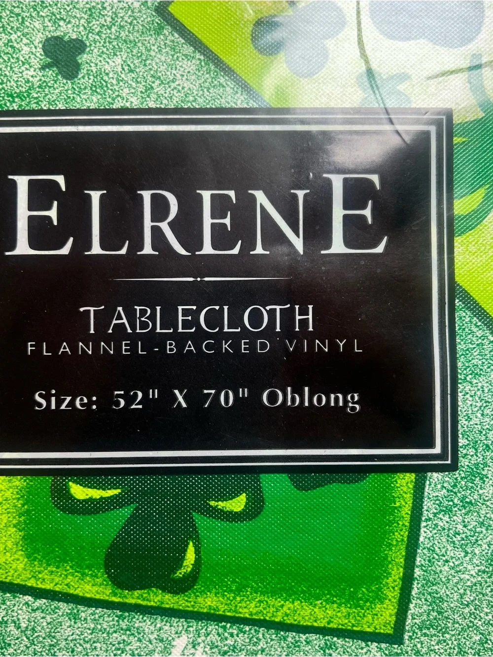 Elrene Green Vinyl Shamrock St. Patrick's Day Tablecloth